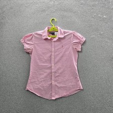 Ralph Lauren Sport Women Button Up Shirt 10 Pink Check Casual Gingham