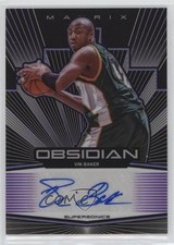 2019 Panini Obsidian Matrix Electric Etch Purple 6/75 Vin Baker #MA-VBK Auto v9t
