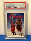1991 UD Michael Jordan Card# 75   Bulls Checklist  PSA 8 NM/MT