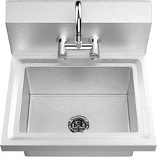 Wall-Mounted Hand Wash Sink Restaurant Stainless Steel Commercial Hand Basin New