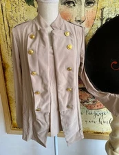 Antthony Taupe Stretch Jersey Knit Military Style Tank & Cardigan Set S NEW