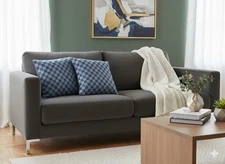 2 Pack Super Cozy Checkered Blue Black Pillow Sealed in Bag Room Decor Bedding