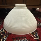 Milk Glass Light Shade Waffle Pattern 10" diameter, 5.5"H Torchiere Lamp Corning