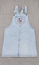 Vintage Disney Mickey Mouse Denim Striped Dress Overalls 14.