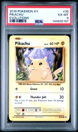 2016 POKEMON XY EVOLUTIONS #35 PIKACHU PSA 6