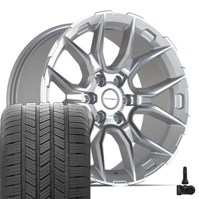 DF18C Silver 20x9 Wheels, Goodyear Tires & TPMS Set Fit Ford Lincoln