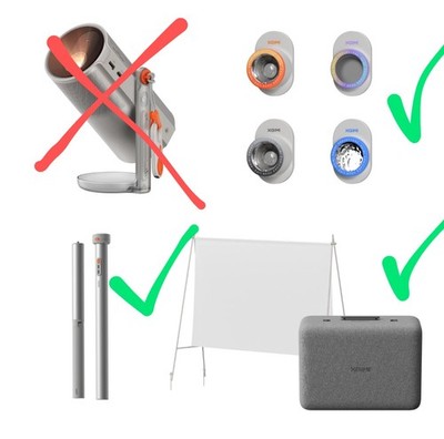 XGIMI MoGo 4/3 Projector Outdoor Collection Powerbase Stand Screen Bundle READ