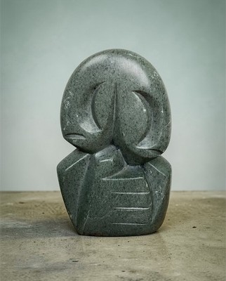 Shona Steinskulptur Simbabwe signiert Silas Manyore Mid Century Vintage