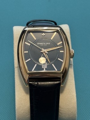 Kenneth Cole New York Men Rose Gold Watch With Black Leather Band Needs Battery