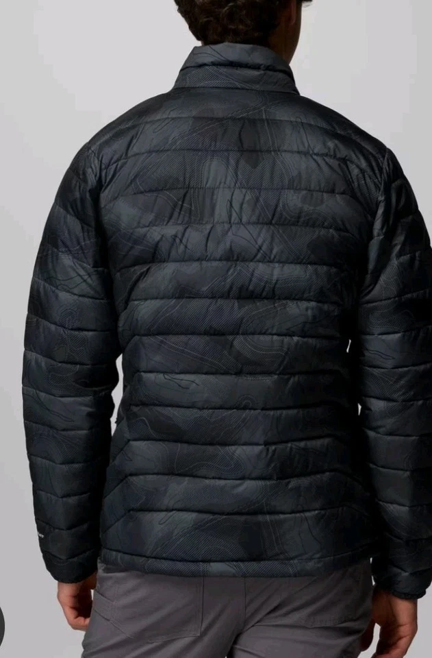 NEW 2025 Columbia Mens POWDER LITE 2 PRINTED Winter Jacket Omni-Heat SZ XL Black - Image 3 of 4
