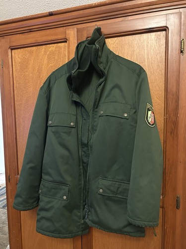 Vintage German Police Polizei Coat with Liner Green Patch