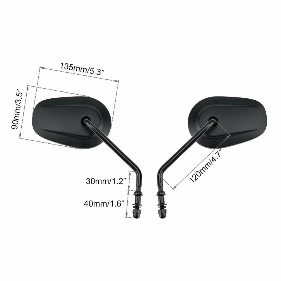 Espejos retrovisores laterales negros para motocicleta Harley Davidson Breakout FXSB FXSBSE Foto 2 de 4