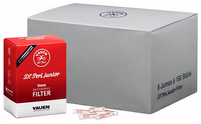 Dr. Perl Junior 8 Boxen a 180 Aktivkohle Pfeifen Filter JUMAX Vauen 9mm