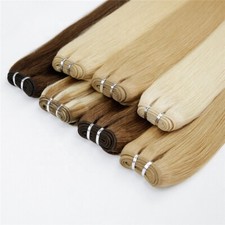 Extensiones de cabello doble tejido coser en trama máquina de cabello humano RemyRussian trama 100 g