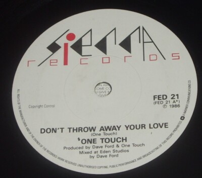 One Touch:   Don't Throw Away Your Love   UK  Near Mint   7''