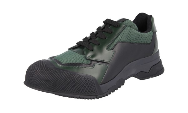 Prada Leder Bike Polarius Chunky Sneaker - 4E2748 Schwarz GrüN Neu - 6,5 40,5-image