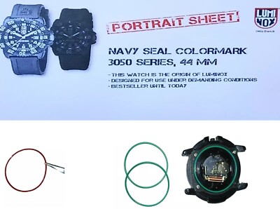 2 LUMINOX CASEBACK ORINGS 44MM COLORMARK 3050 3051 3053 3055 3057 3080 3159 3167