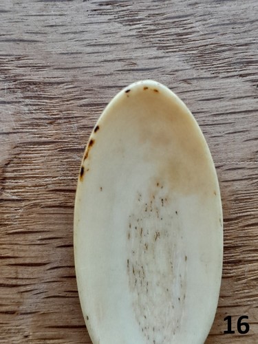 Collection of Four Antique Hand Carved Cow Bone Spoons - Length: 12 cm - Picture 16 of 19