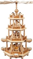 Richard GläSser Pyramide Heilige Familie 3-StöCkig, Seiffen, Erzgebirge # 16703