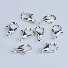 100 pcs Clasp lobster claw silver plated 12x6mm Necklace Bracelet Kit USA Stock
