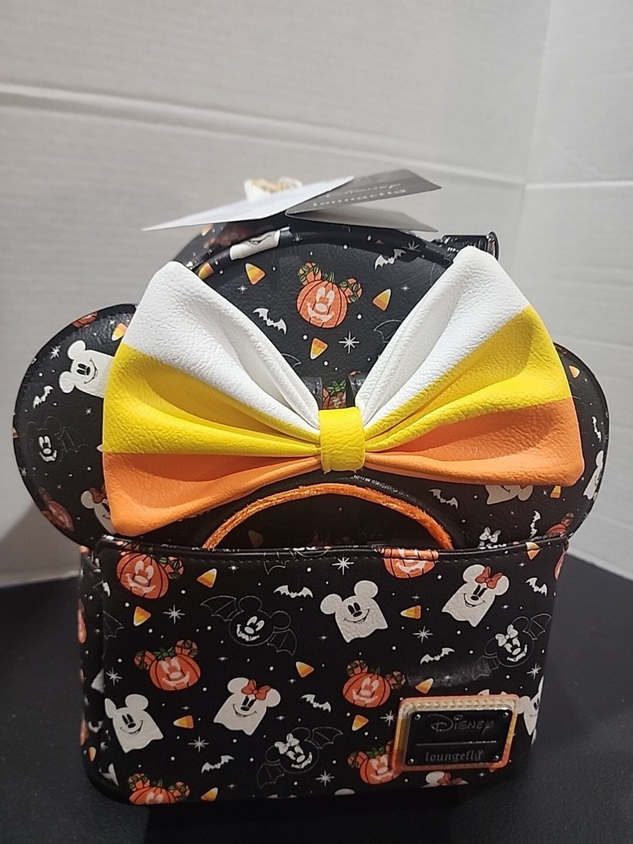 EUC Loungefly Disney Mickey Minnie Spooky Mice Mini Backpack with Ears Headband Loungefly Disney Mickey and Minnie Spooky Mice Mini Backpack  main image 2