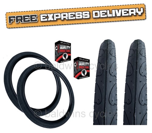 Paire De Pneus VTT/ville Baldys 26x1.90 City Slick - Lisses, Noirs, Pression 40-65 PSI, Polyvalents Pour Tous Terrains