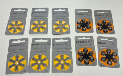 PowerOne Hearing Aid Batteries 48  Batteries  P10 & P 13 exp 12/ 2017 Germany  