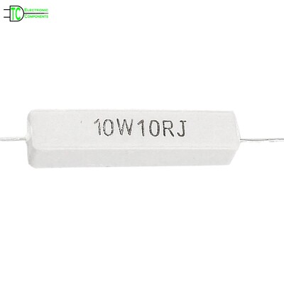 10W 10 Ohm Drahtgewickelte Zementwiderstände 5% erhältlich in Packungen mit 2, 5 und 10