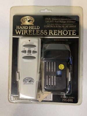 NEW Hampton Bay Hand Held Wireless Remote 191-691 Transmitter T2 and Receiver R1