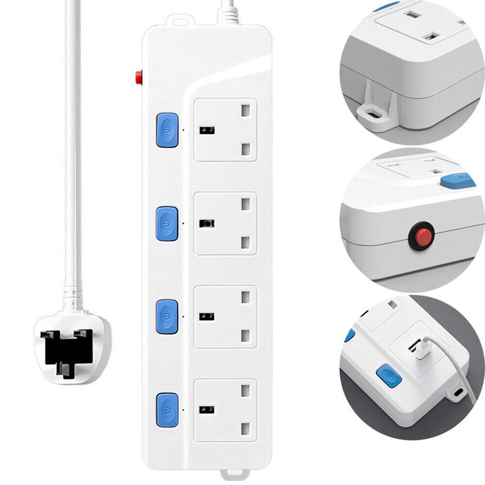 High-power with cable plug board Five position socket with USB socket UK Plug