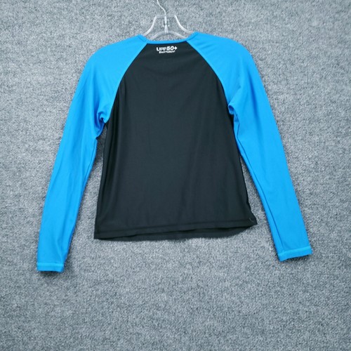 Speedo Rash Guard Boys L Large Black Cropped Colorblock Long Sleeves Swimwear - Picture 2 of 9