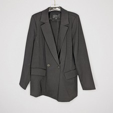 Eloquii Black Longline Double Breasted Blazer Long Sleeve Stretch Size 18 Nwt