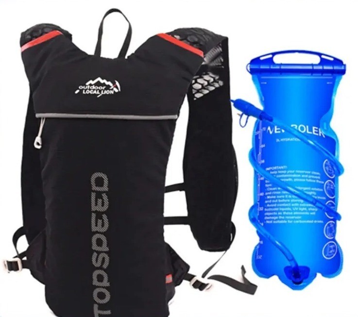 Gilet d'hydratation running 5L anti-ballottement avec sac à eau 2L étanche