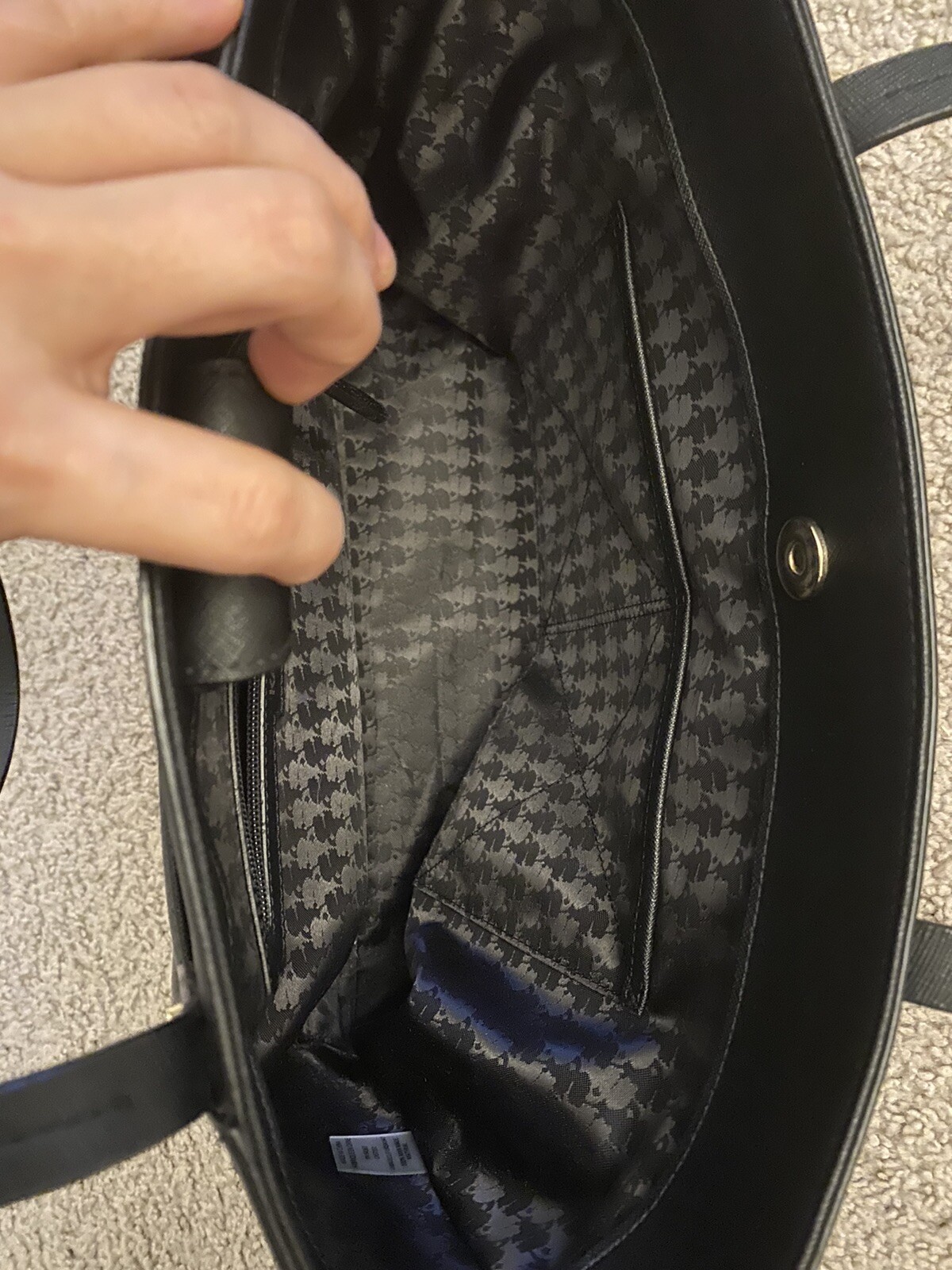 Karl Lagerfeld Paris Leather Tote Bag Black Maybelle Gem