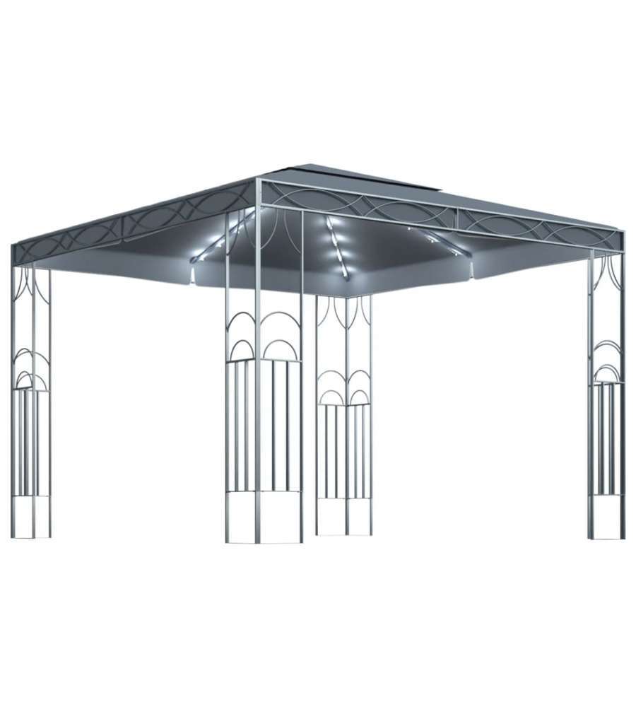 Gazebo con Stringa di Luci LED 300x300 cm Antracite