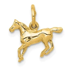 14k Yellow Gold Polished Horse Charm Pendant Perfect Gift for Her
