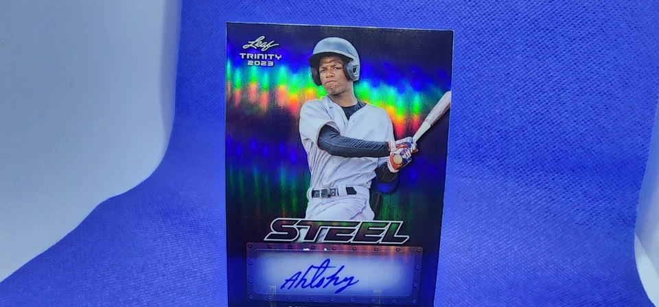 ANTONY PEGUERO 2023 LEAF TRINITY STEEL BLUE AUTOGRAPH AUTO # 7/10 - Image 4 of 4