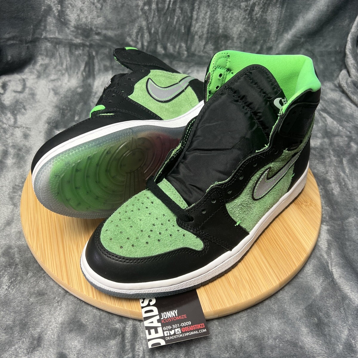 CK6637-002] Mens Air Jordan RETRO 1 HIGH 'ZOOM ZEN GREEN' SZ8.5