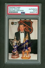 Dave Taylor 1990-91 Pro Set French King Clancy Trophy PSA/DNA Encased Autograph