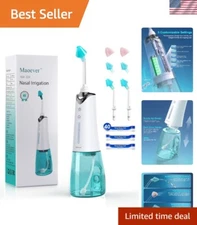 Powerful Cordless Sinus Cleaner for Adults & Kids with 6 Nozzles and Salt Packs