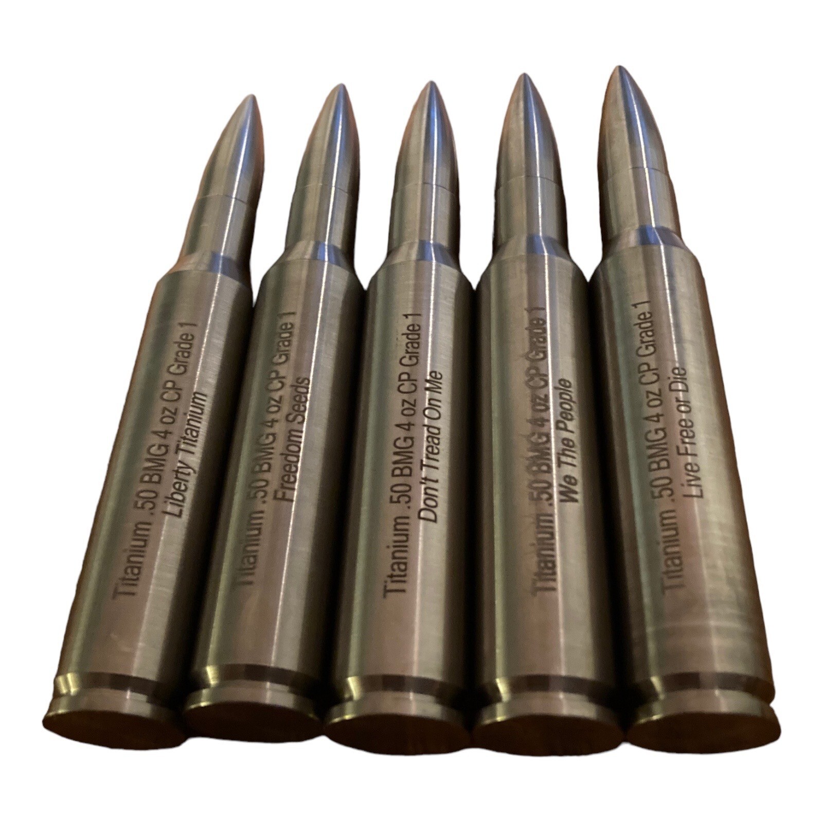 4 OZ SOLID CP GRADE TITANIUM BMG BULLET "LIVE FREE OR DIE" LIBERTY