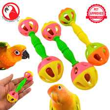 Bonka Bird Toys 2093 Pk3 Birdie Barbells Rattle Foot Talon Parrot Cage Toy Pet