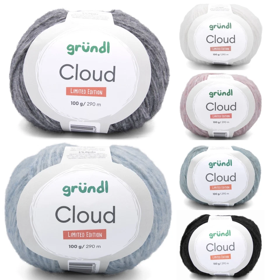 100g Gründl Cloud - weiches Garn mit Wolle & Alpaka Stricken Häkeln (39,90€/kg)