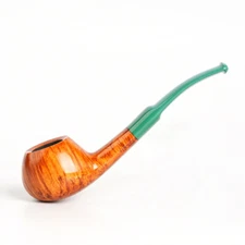 Hand Carved Bent Stem Tobacco Pipe Freehand Briar Wood Pipe Wooden Smoking Pipe