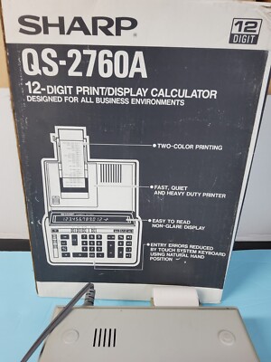 Vintage Sharp Compet QS-2760A Electronic Calculating Machine Tested