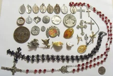 33 antique vintage Religious catholic Christian faith items lot 52031