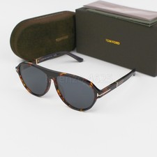 Tom Ford Quincy TF1080 Havana Frame Gray Lens 59-13 Sunglasses New With Case