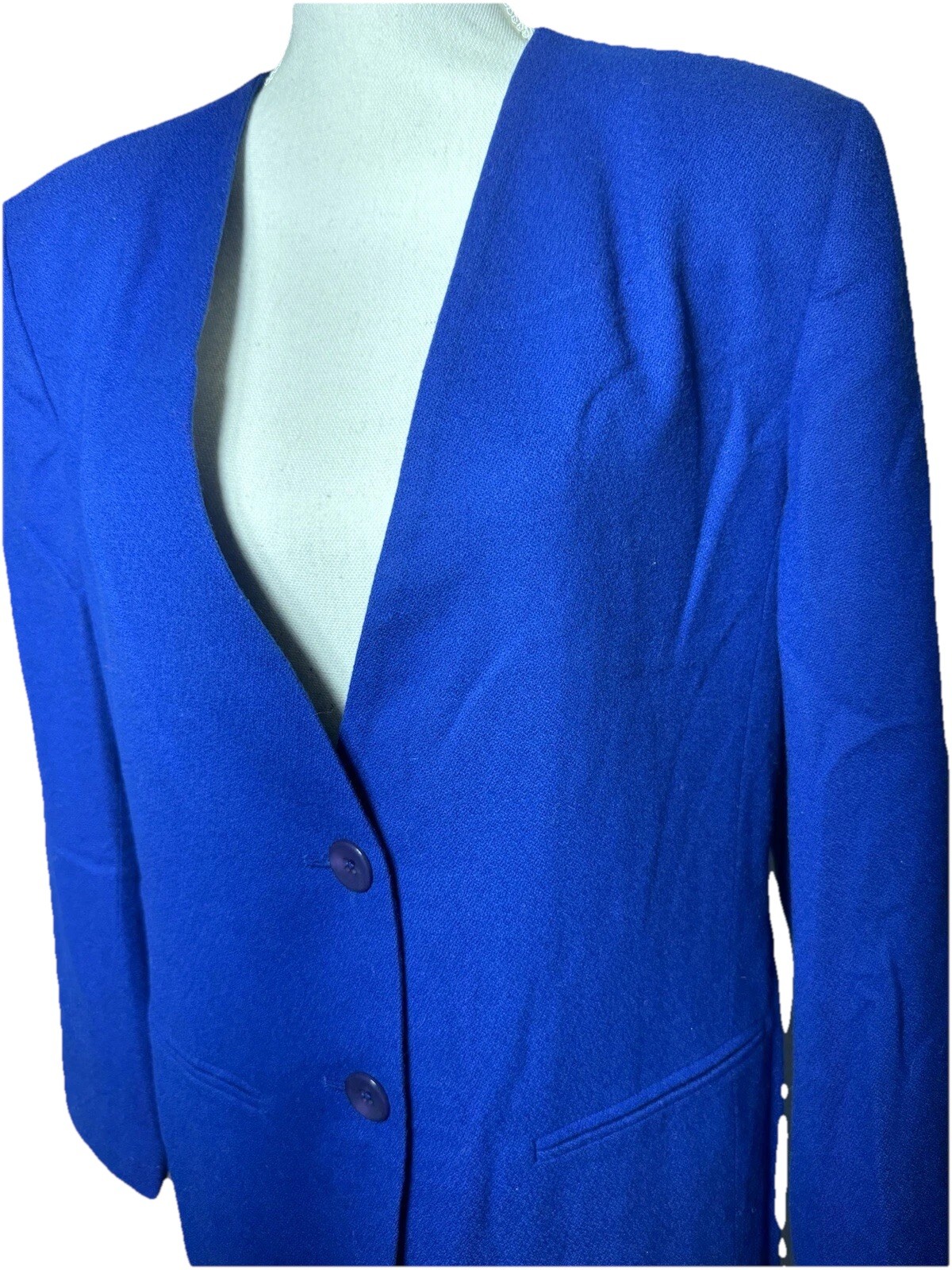 Pendleton Blazer Jacket Royal Blue Solid Double B… - image 1