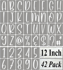 12 Inch Alphabet Letter Stencils for Painting - 42 Pack Letter and Number Stenci
