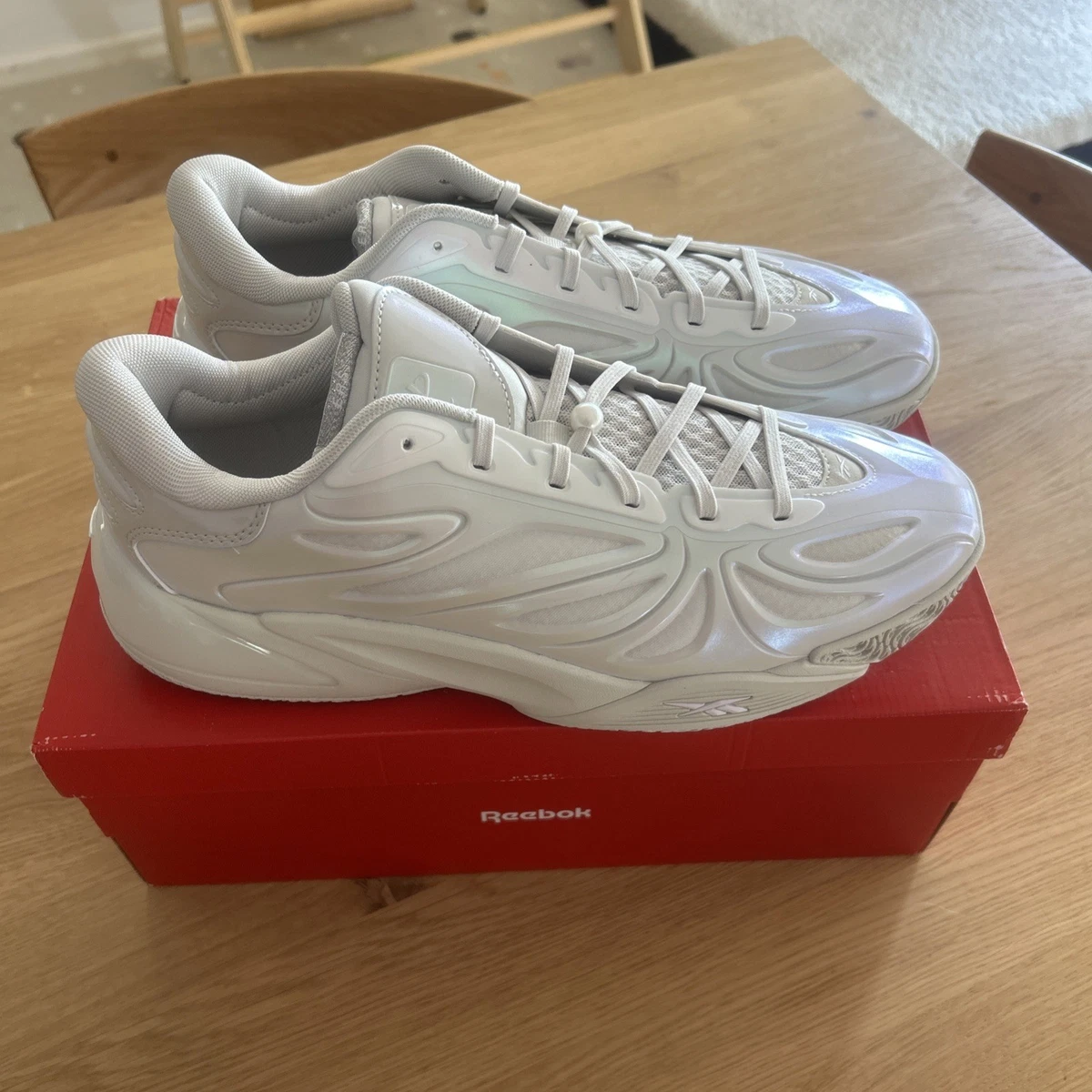 Reebok Angel Reese 1 Diamond Dust Basketball Shoe Mens 10 Grey White 100244236 Reebok Angel Reese 1 Diamond Dust for Sale | Authenticity  main image 3